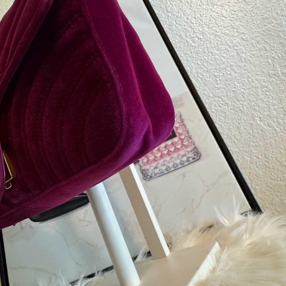 Gucci Purple Velvet GG Marmont Chain Crossbody Bag - Picture 9 of 12